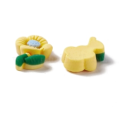 スプレープリント樹脂カボション  DIYアクセサリー  花  ミックスカラー  22~24x15~18x6~8mm&nbsp;RESI-G031-04