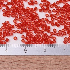 MIYUKIデリカビーズ小  シリンダー  日本製シードビーズ  15/0  （dbs0704)透明な赤オレンジ  1.1x1.3mm  穴：0.7mm  約35000PCS /ボトル  10 G /ボトル&nbsp;SEED-JP0008-DBS0704
