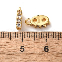 Brass Micro Pave Clear Cubic Zirconia 2-Hole Spacer Bars&nbsp;KK-K422-20G