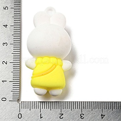 プラスチックチャーム  兎  きいろ  45.5x22.5x16mm  穴：3.2mm&nbsp;FIND-Z016-01D