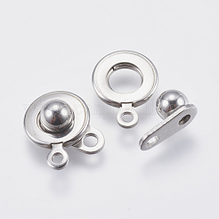 Tarnish Resistant 201 Stainless Steel Snap Clasps&nbsp;STAS-F139-082P