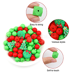 80Pcs 6 Style Food Grade Eco-Friendly Silicone Beads&nbsp;SIL-CA0001-64