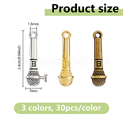 90Pcs 3 Colors Tibetan Style Zinc Alloy Pendants&nbsp;TIBEP-DC0001-49