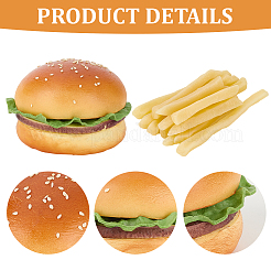 12Pcs PVC Imitation Food French Fries & 1Pc PU Leather Imitation Hamburger&nbsp;AJEW-CN0007-07