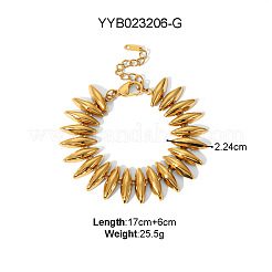 女性用304ステンレススチールチェーンブレスレット＆ネックレスセット  エレガントなジュエリーアクセサリー  18KGP本金メッキ&nbsp;EB9216-1