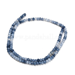 天然ブルーオパールビーズ連売り  多面カット  ロンデル  4x3mm  穴：0.7~0.8mm  約139~141個/連  15.35~15.55''（39~39.5センチメートル）&nbsp;GG-CBA4399-C03-02