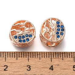 メッキ合金ラインストーン欧州ビーズラック  大穴ビーズ  海の波打つカモメのフラットラウンド  ローズゴールド  11x8mm  穴：4.8mm&nbsp;PALLOY-P307-06RG