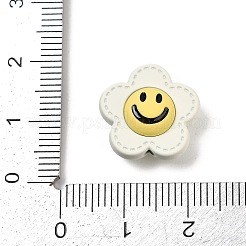 塗装合金ビーズをスプレー  花  鉛フリー＆ニッケルフリー＆カドミウムフリー  ホワイト  15.5x16x8mm  穴：1.4mm&nbsp;PALLOY-S038-14E