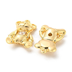 Brass Micro Pave Cubic Zirconia Pendants&nbsp;KK-Q809-18G
