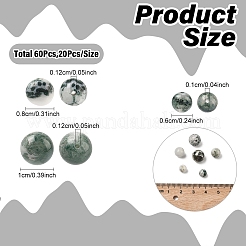 60Pcs 3 Sizes Natural Tree Agate Beads&nbsp;G-YW0002-97