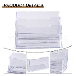 3個 2スタイル プラスチック名刺ディスプレイホルダー  台形  透明  43.5~64x103~108x44~67.5mm  内径：96.5x29mm&nbsp;AJEW-CP0006-02