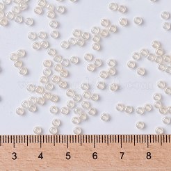 MIYUKIラウンドロカイユビーズ  日本製シードビーズ  8/0  （rr3504)透明ペールベージュ光沢  3mm  穴：1mm  約2111~2277個/50g&nbsp;SEED-X0055-RR3504