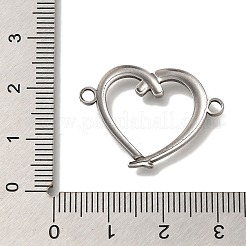 304ステンレススチールコネクタチャーム  ハート  アンティークシルバー  20x27x2mm  穴：2mm&nbsp;STAS-H223-27AS