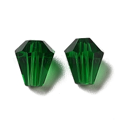 ガラス k9 ガラス  模造オーストリアクリスタルビーズ  多面カット  ダイヤモンド  濃い緑  6x5mm  穴：1mm&nbsp;GLAA-H024-13C-08