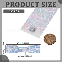 粘着ラベルステッカー  3d偽造防止ラベル  銀  45x10x0.1mm&nbsp;LS-DIY-WH0899-88B