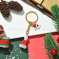 Christmas Hat Woven Glass Keychains&nbsp;KEYC-MZ00016