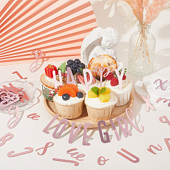 1 Set Birthday Theme Mirror Effect Acrylic Birthday Cupcake Insert Card Decoration&nbsp;AJEW-SP0001-76B