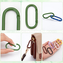 28Pcs 14 Colors Baking Paint Zinc Alloy Spring Gate Rings&nbsp;PALLOY-WR0001-11
