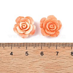 染色された合成珊瑚彫刻ビーズ  花  サンゴ  14.5x14.5~15.5x8~8.5mm  穴：1.2mm&nbsp;CORA-C004-01A
