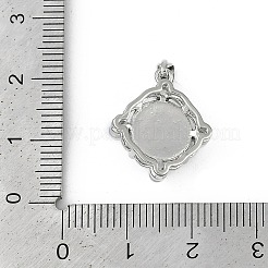 真鍮チャーム  アブソリュートプラスチック模造パール  花のチャーム  プラチナ  18x16x7mm  穴：2.5x5mm&nbsp;KK-Z078-31P