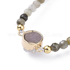 Adjustable Natural Indian Agate Braided Bead Bracelets&nbsp;BJEW-JB04558-03