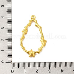ラックメッキ合金ペンダント  カドミウムフリー＆鉛フリー  花と涙  ゴールドカラー  37.5x21.5x3.5mm  穴：1.5mm&nbsp;FIND-C063-10G