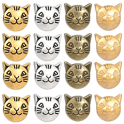 120Pcs 4 Colors Tibetan Style Alloy Kitten Beads&nbsp;TIBEP-PA0001-02