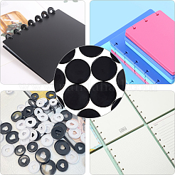 プラスチック製ルーズリーフリング丸型バインダーディスク12個  きのこ穴ノートブックバインディングリング拡張ディスク追加ページ  メモまたはアートワーク  ブラック  53x6mm  内径：49mm  12pc&nbsp;DIY-CP0010-97A