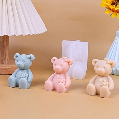 クマの香り付きキャンドル食品グレードのシリコン型  キャンドル作りの型  アロマセラピーキャンドルモールド  ホワイト  7.1x7x9.5cm  内径：5.5x5.3x7.5のCM&nbsp;PW-WG48046-01