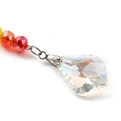 Chakra Leaf Crystal Suncatcher Dowsing Pendulum Pendants&nbsp;PALLOY-JF00461-01