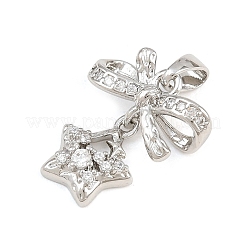 Brass Micro Pave Clear Cubic Zirconia Pendants&nbsp;CU-CBABDE1-06P