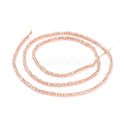 電気メッキガラスビーズセット  パール光沢メッキ  多面カット  ロンデル  砂茶色  2x1.5mm  穴：0.6mm  約208~220個/連  34~36cm&nbsp;X-EGLA-F149-PL-02