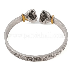 Fist Tibetan Style Alloy Cuff Bangles&nbsp;BJEW-P337-04AS