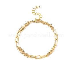 Brass Rolo Chains & Paperclip Chains Bracelets for Women&nbsp;BJEW-JB12779