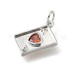 Brass Micro Pave Cubic Zirconia Pendants&nbsp;KK-V007-005P-03