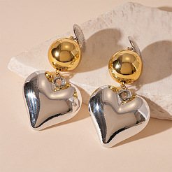 Heart Alloy Acrylic Dangle Stud Earrings&nbsp;FS-WGAB050-01