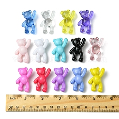 28個14色アクリルパーツ  クマ  ミックスカラー  37x28x13mm  穴：2.5mm  2個/カラー&nbsp;MACR-FS0001-84