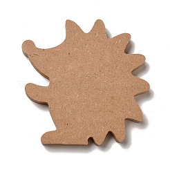 秋の片面プリントウッドカボション  ハリネズミ  107x107x12mm&nbsp;WOOD-I010-01I