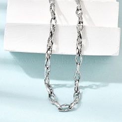 5MM 304 Stainless Steel Twisted Oval Link Chain Necklaces for Man and Women&nbsp;SA-CBAB767-18B-P