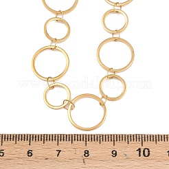 304 Stainless Steel 10mm and 14MM Ring Link Chain Necklaces&nbsp;NJEW-P343-02C-G