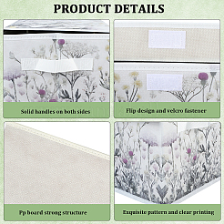 ポリエステル製の衣類収納ボックス  長方形  花  380x240x240mm&nbsp;DJEW-WH20173-003