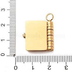 304ステンレスペンダント  ハートのチャームが付いた本  ゴールドカラー  24x18.5x4.5mm  穴：3.5mm&nbsp;STAS-F362-03G