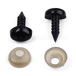 クラフト用品プラスチック人形の鼻パーツ  安全鼻  ブラック  15.5x9x6.5mm  ピン：3.3~3.6mm&nbsp;KY-R072-19A