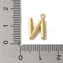 プラスチック模造パールのペンダント  真鍮パーツ  ゴールドカラー  文字N  7~14x13.5~15x3mm  穴：1.3~1.4mm&nbsp;KK-P230-17G-N