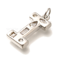 Brass Micro Pave Clear Cubic Zirconia Pendants&nbsp;KK-G521-01P-I