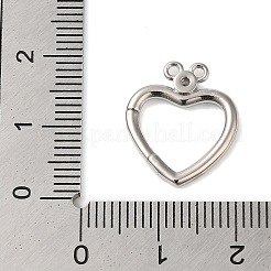 ラックメッキ真鍮チャーム  カドミウムフリー＆鉛フリー  長持ちメッキ  ハート  プラチナ  17.5x15x2.2mm  穴：1.2mm&nbsp;KK-S372-13P