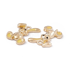 合金エナメルチャーム  ライトゴールド  うさぎチャーム  ゴールド  20x14x3mm  穴：2mm&nbsp;ENAM-C006-05KCG-05