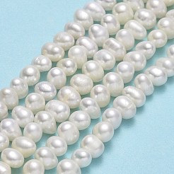 Natural Cultured Freshwater Pearl Beads Strands&nbsp;PEAR-F018-05-01