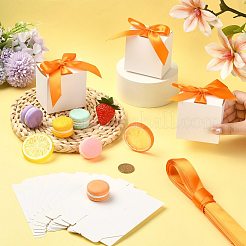 厚紙製キャンディギフトボックス  ポリエステルリボン付き  長方形  ダークオレンジ  7x5x7cm&nbsp;CON-FZC0002-003A-1
