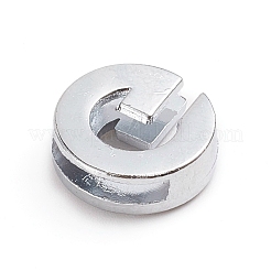 合金スライドチャーム  クリスタルラインストーン付き  DIYクラフトジュエリー作成用  文字L  プラチナ  文字.g  14x5mm  穴：2x11mm&nbsp;LS-ALRI-WH0005-09G-P